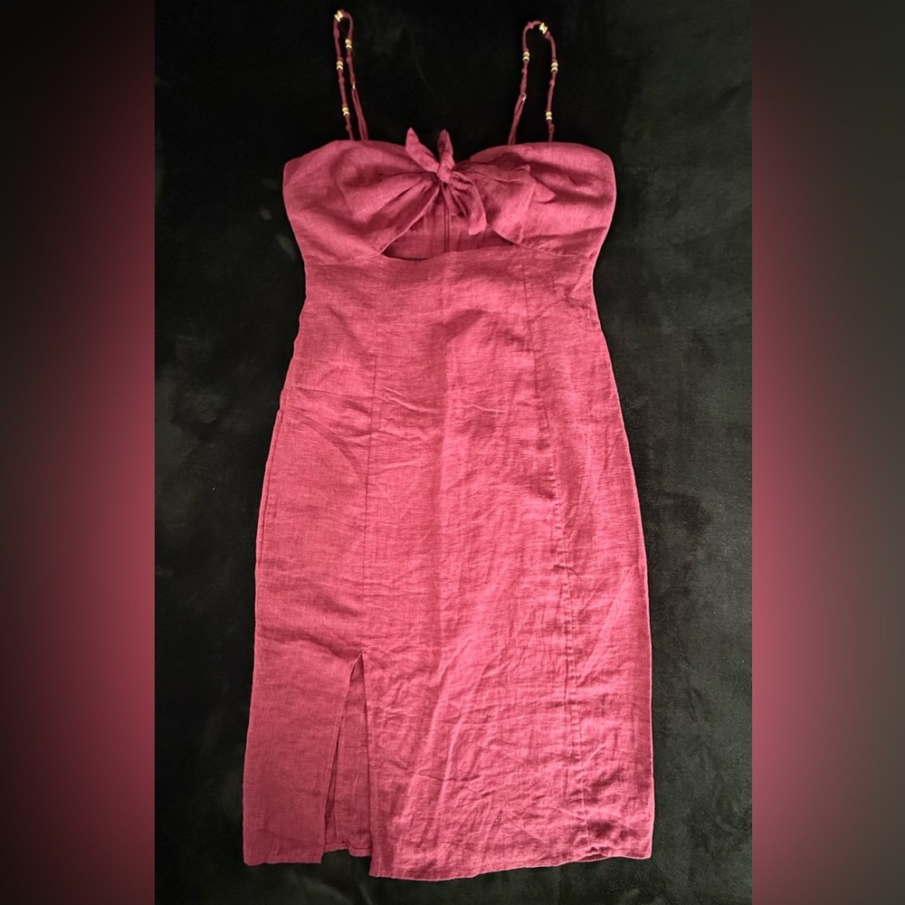 SOLID TESRESA DRESS BURGUNDY